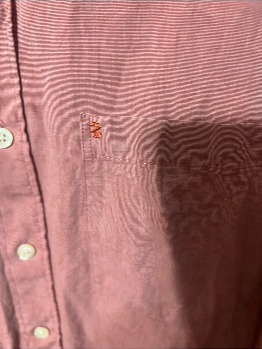 Izod Men's Dusty Pink Button-Down Long Sleeve Shirt